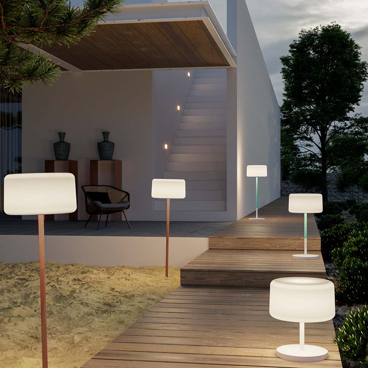 Lampadaire sans fil - lampadaire exterieur