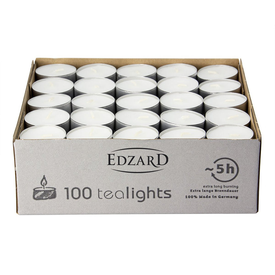 100 chauffe-plats Nightlights, blancs, coupelle en aluminium, durée de combustion env. 8 h
