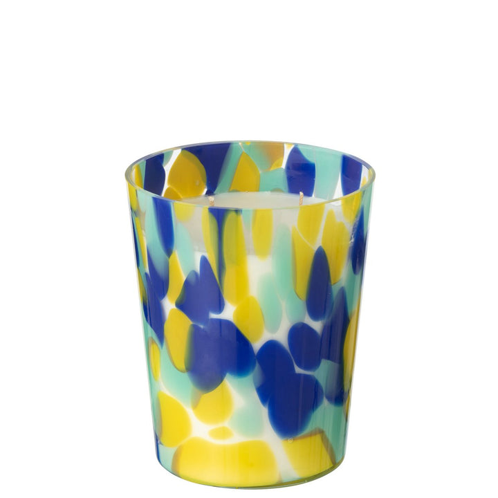 14Bougie Parfumee Noa Rayures - Bleu  Jaune