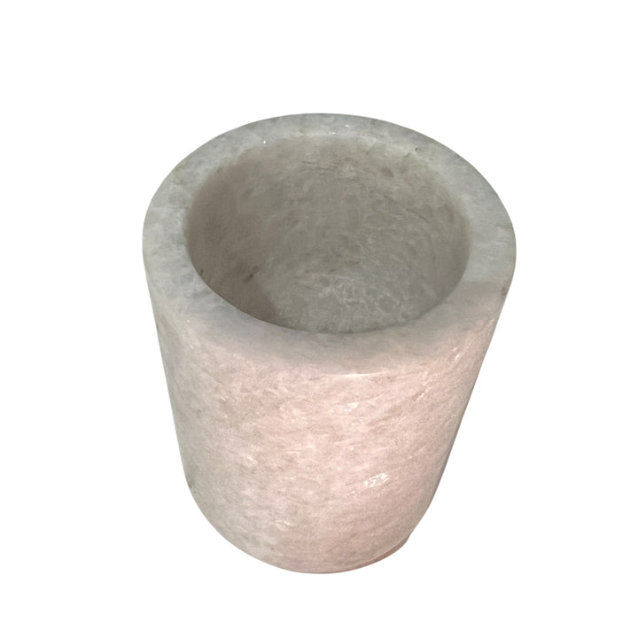 Photophore en marbre blanc