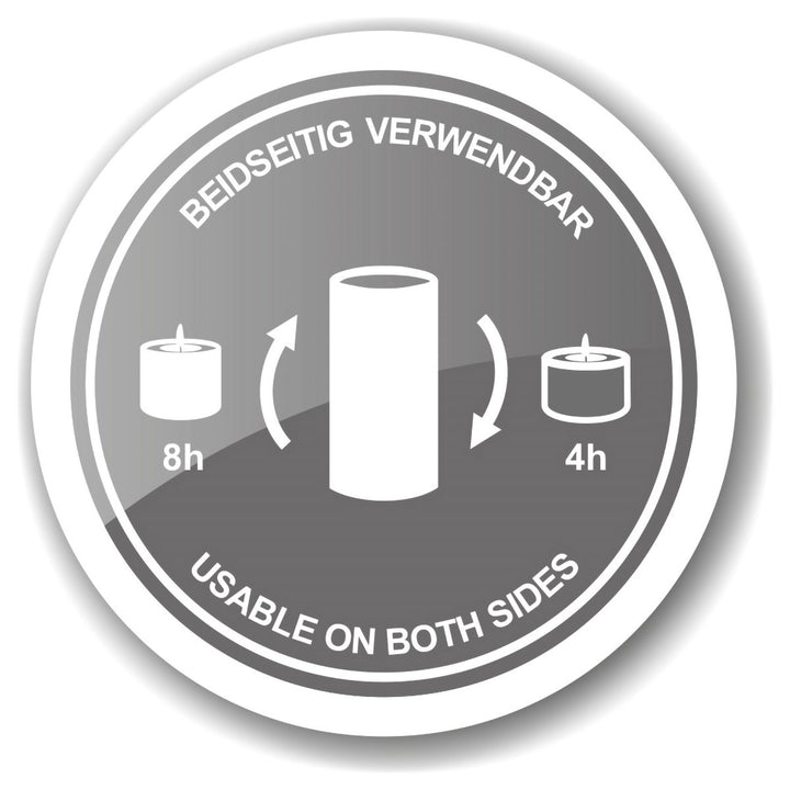 4 bougies permanentes Cornelius (hauteur 8 cm, Ø 6 cm), noires, photophores résistants