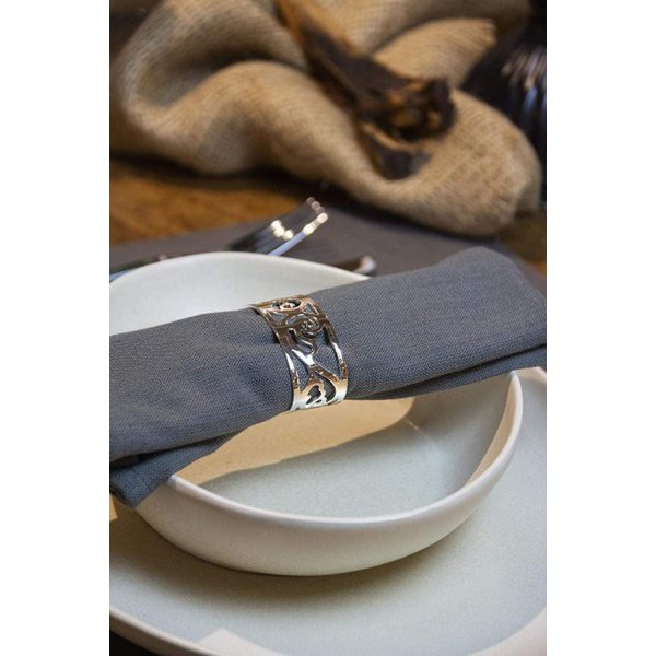 4 ronds de serviette Vita, argenté, résistant au ternissement pour soire