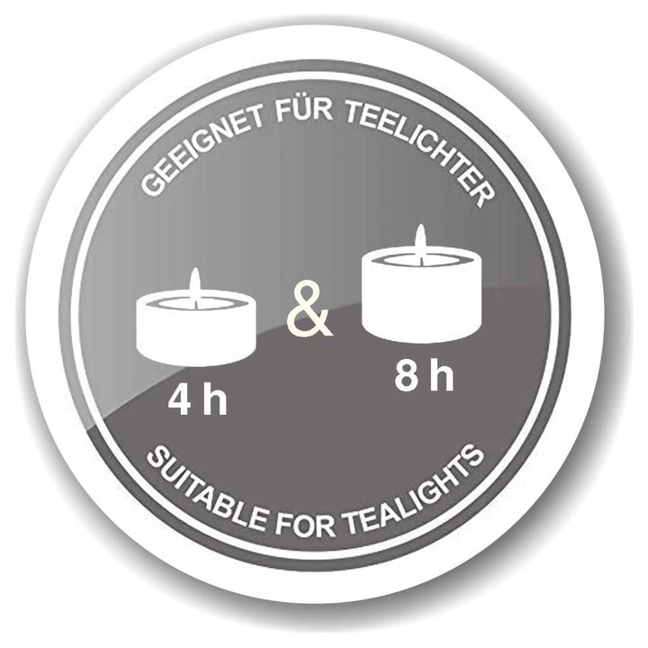 Edzard | Bougie permanente Cornelius H15 noire, photophore résistant à la chaleur jusqu’à 90 degrés