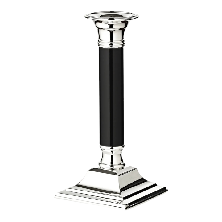 Lincoln Noir  H 19 cm | Bougeoir Argenté Anti-Ternissement