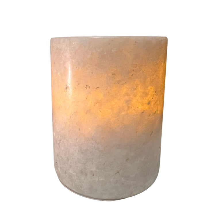 Photophore en marbre blanc