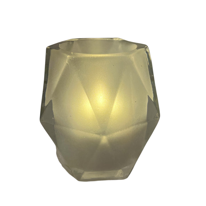 Photophore en Verre Opaque  Diamond forme