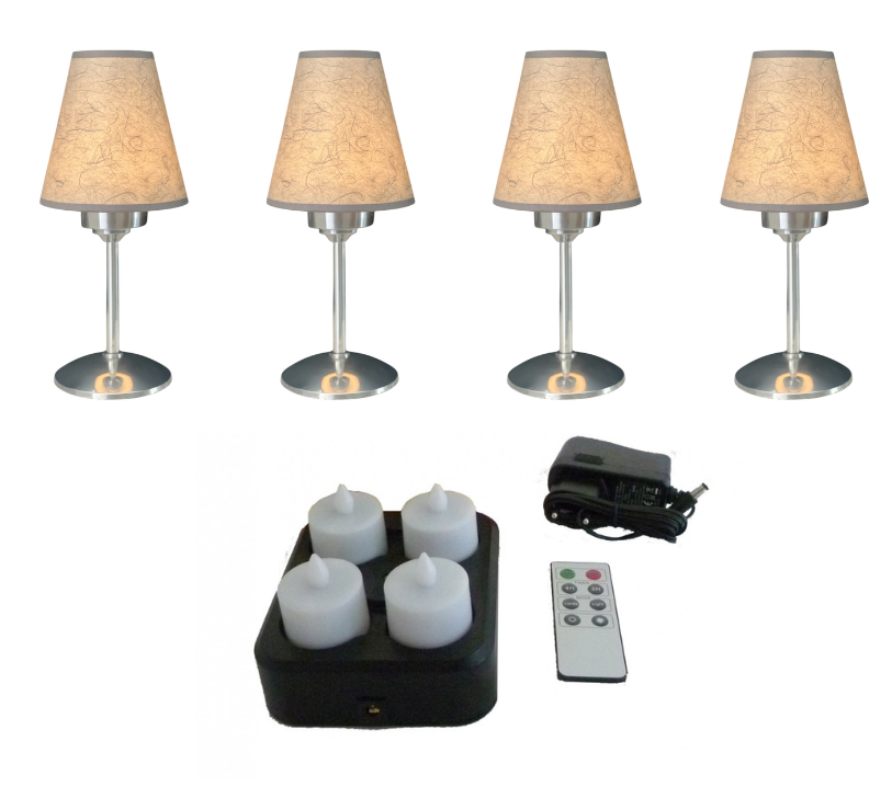LAMPES SASN FIL AVEC ABAT JOUR GRIS ET TELECOMMANDE