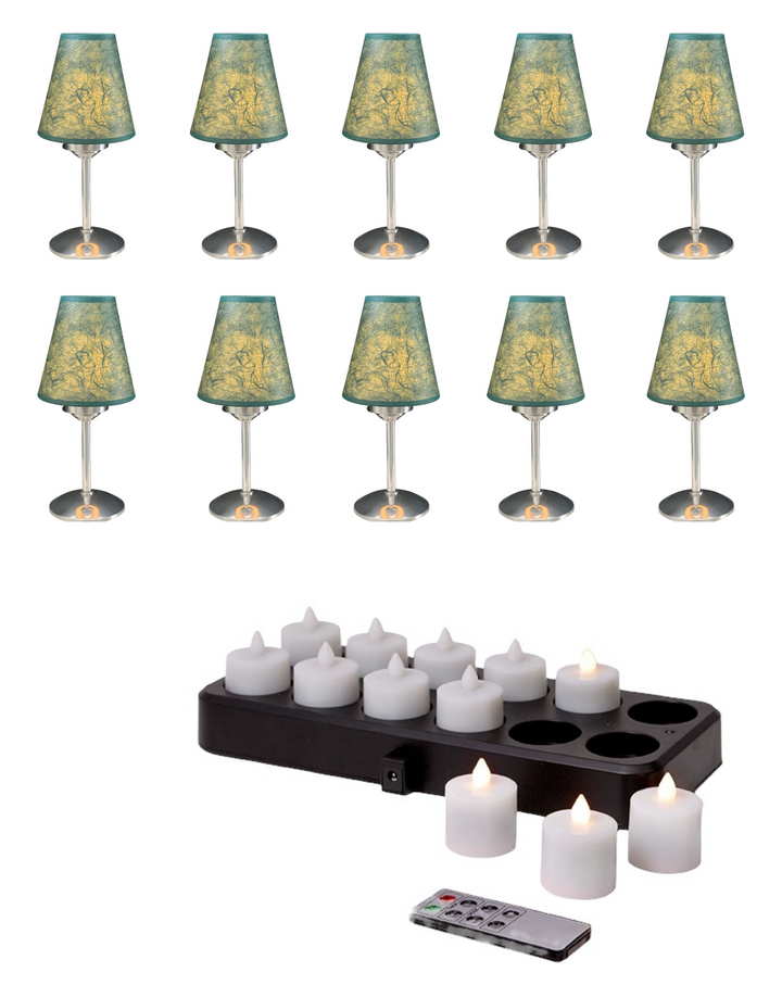 LAMPES LED AVEC ABAT JOUR  VERT ET TELECOMMANDE