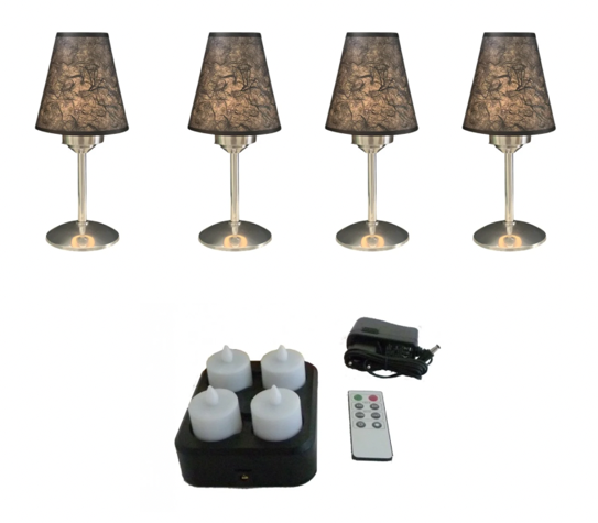 LAMPE  SANS FIL AVEC ABAT JOUR EFET BOUGIE