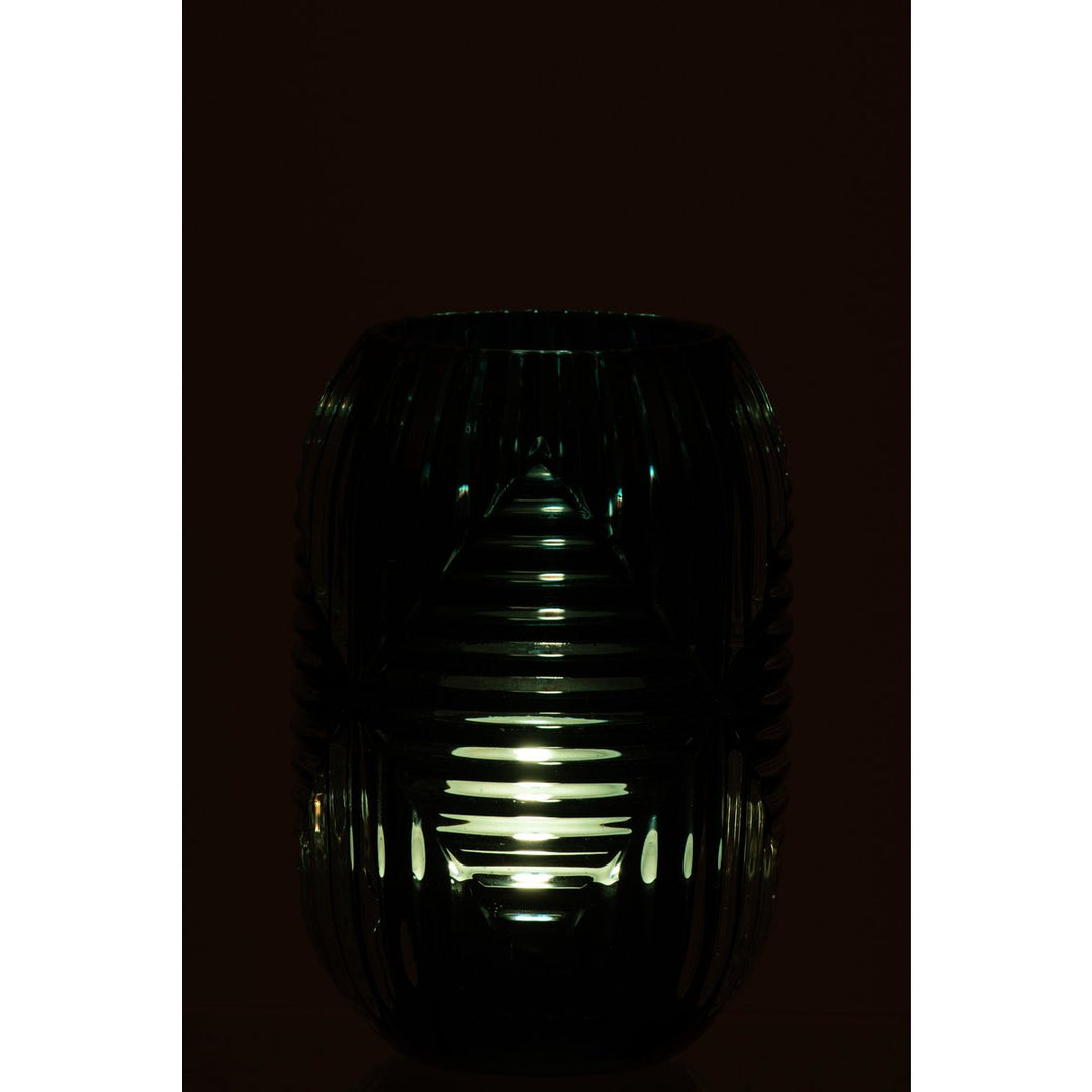 ART DECO PHOTOPHORE EN VERRE BLEU