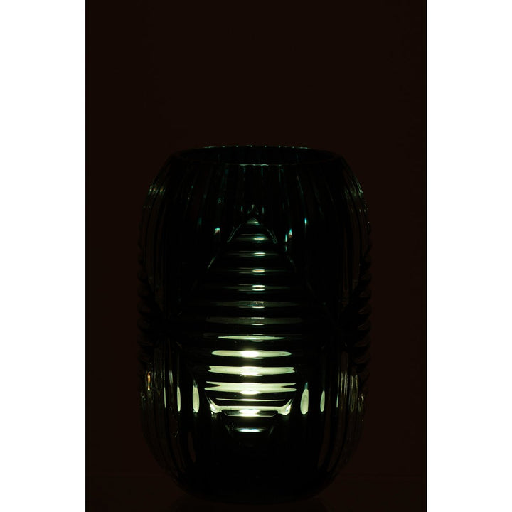 ART DECO PHOTOPHORE EN VERRE BLEU