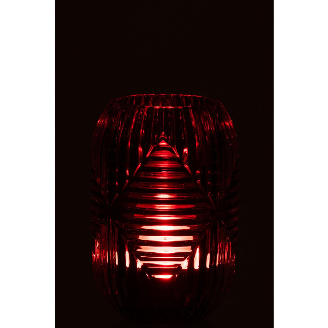 ART DECO PHOTOPHORE EN VERRE ROUGE