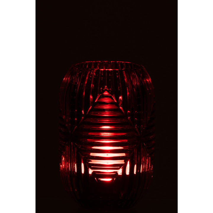 ART DECO PHOTOPHORE EN VERRE ROUGE