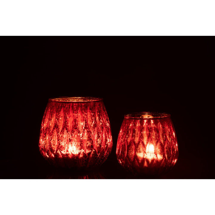 BOUGEOIRS VERRE ROUGE MOTIF  J-LINE