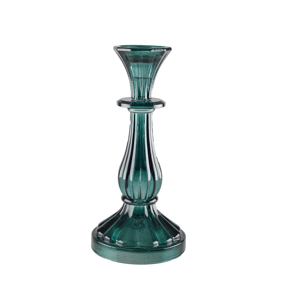 BOUGEOIR EN VERRE TURQUOISE