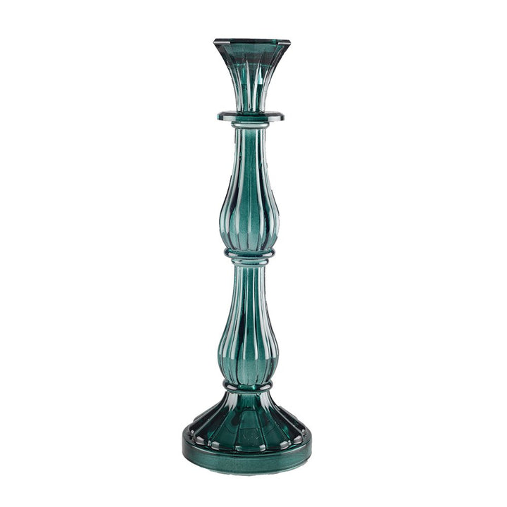 BOUGEOIR  VERRE COULEUR  TURQUOISE
