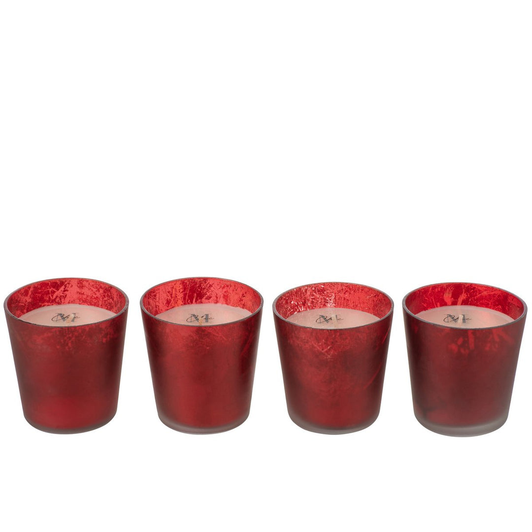 Boite 4 Bougies Senteur M-Chic Verre Rouge