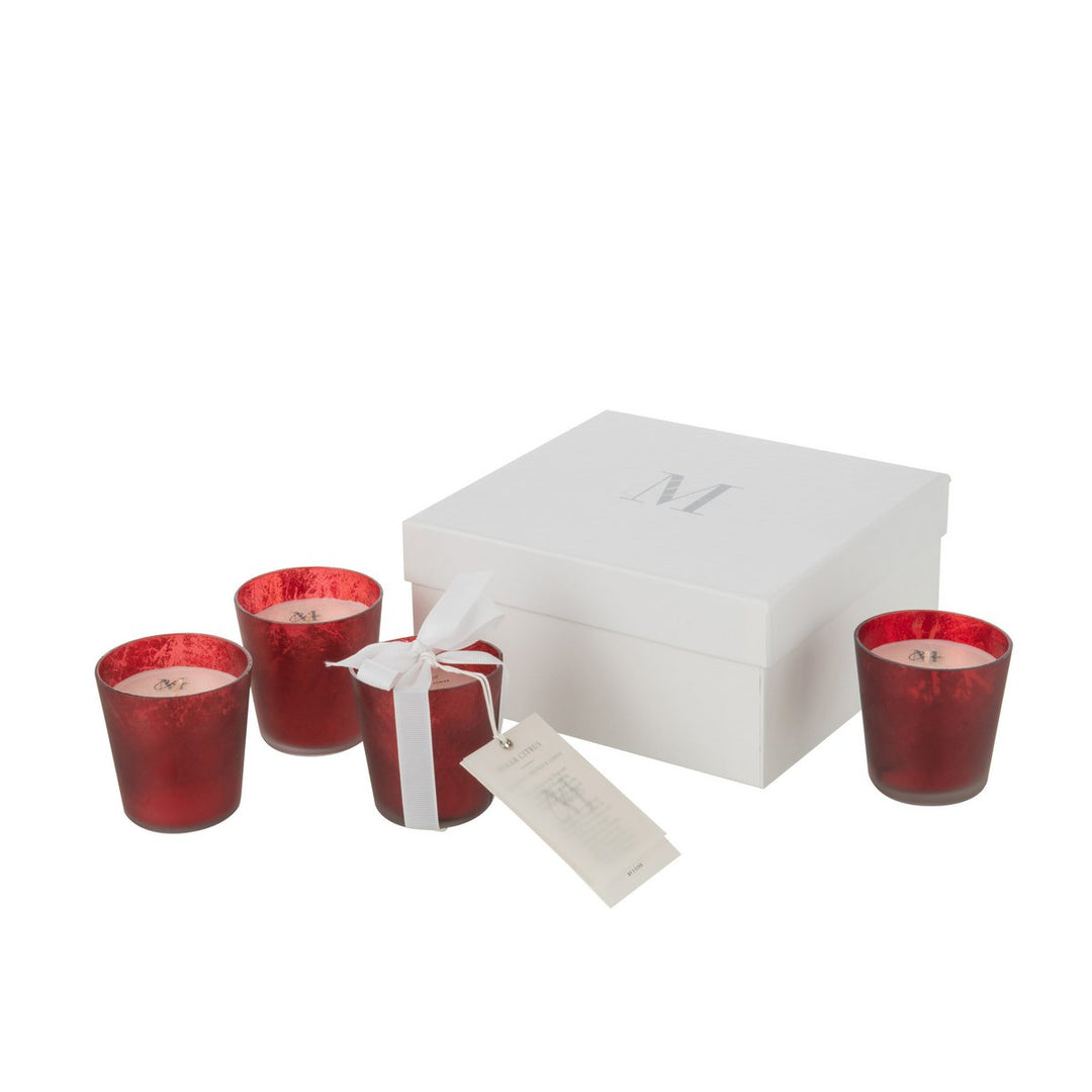 Boite 4 Bougies Senteur M-Chic Verre Rouge 21h