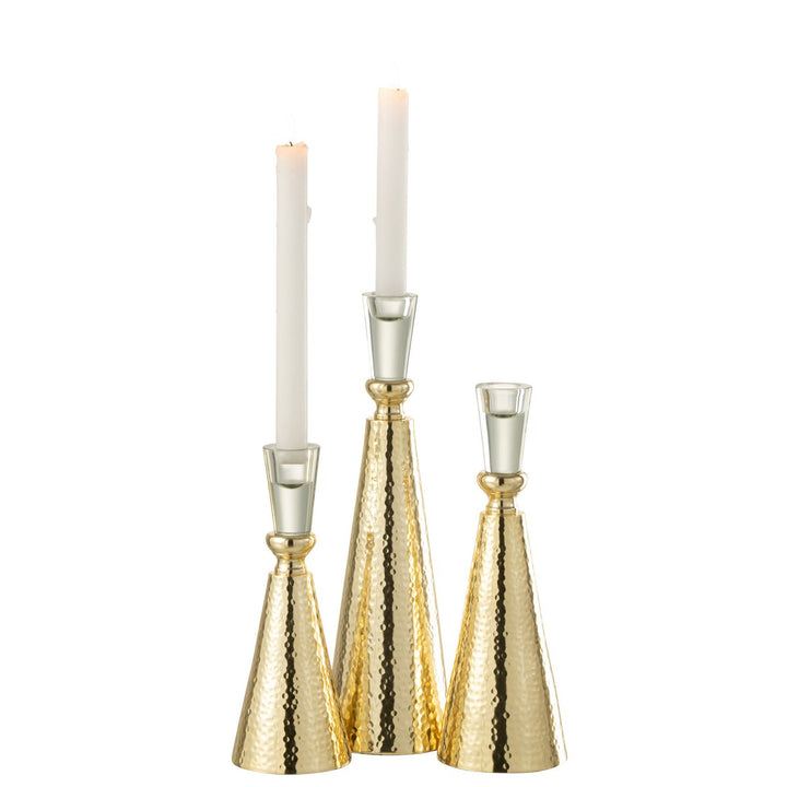 BougeoirS Tape en Aluminium et Verre – Or G