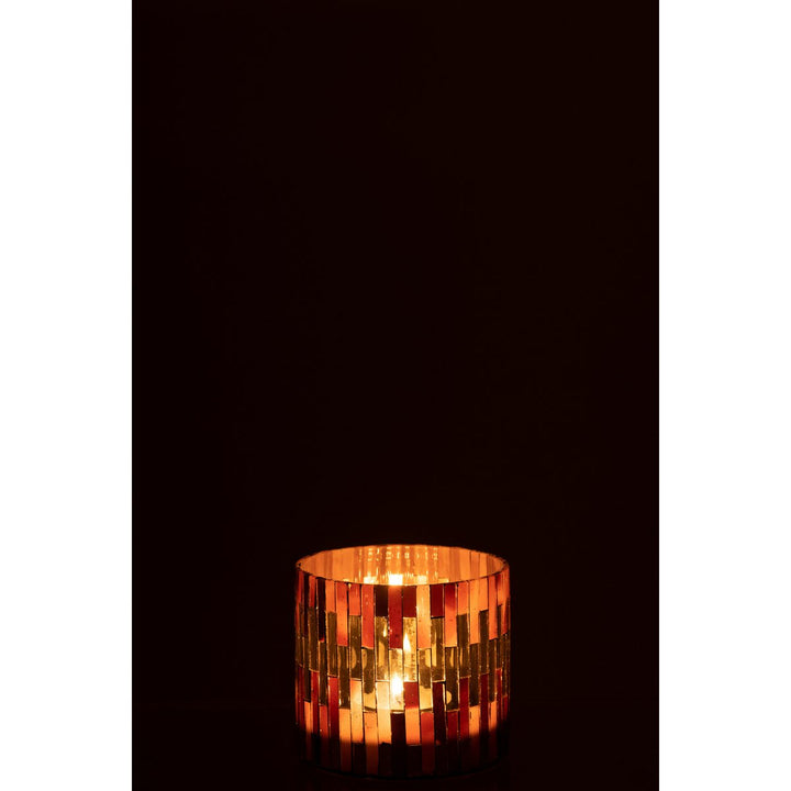 Bougeoir Chic Verre Marron/Or