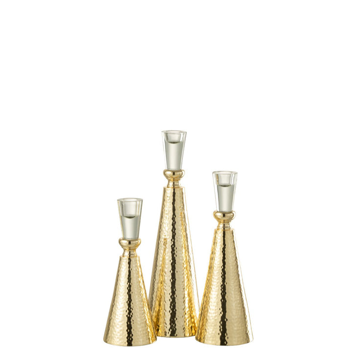 Bougeoir Tape Aluminium et Verre – Or G
