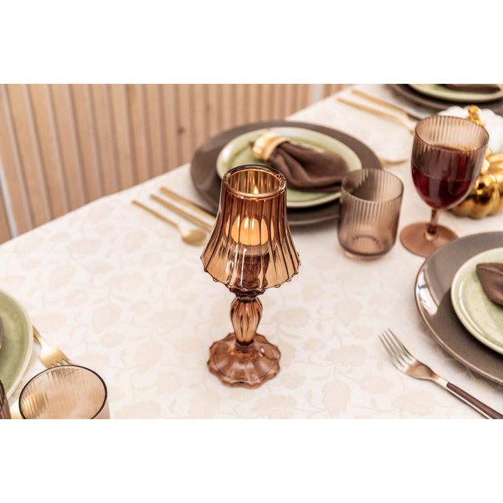 Bougeoir en verre avec abat-jour