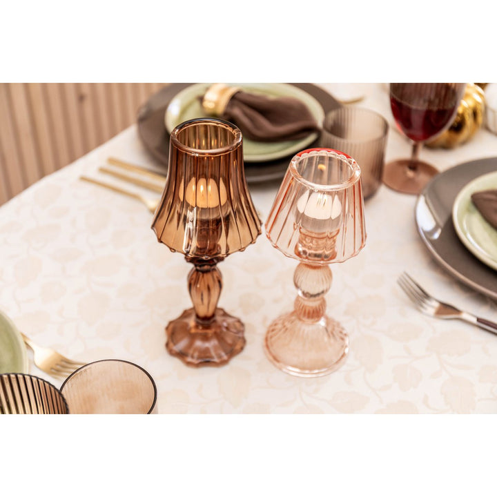 Bougeoir en verre chauffe plat