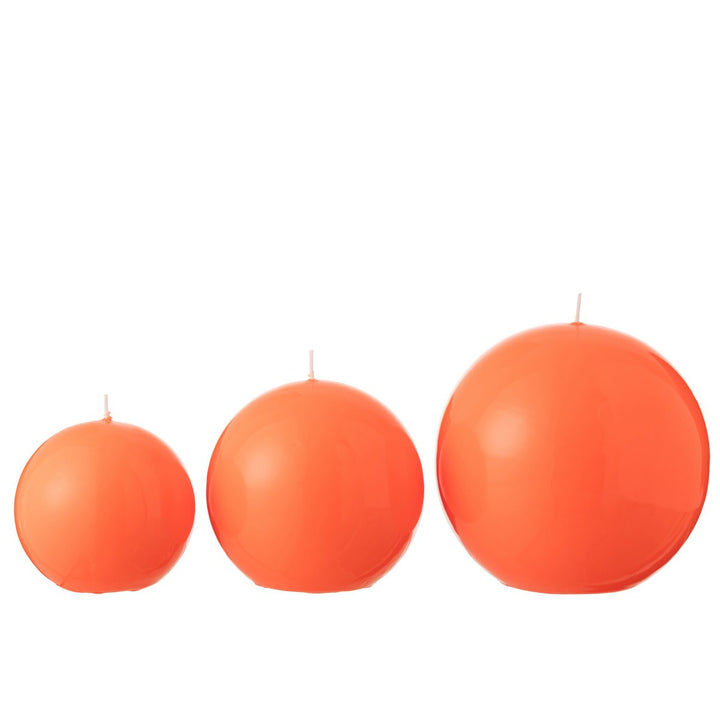 Bougie Boule Cire Fluo Rouge