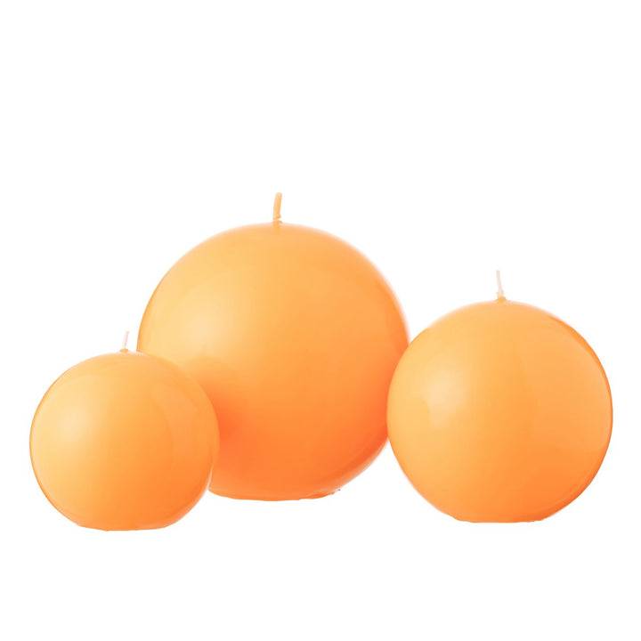 Bougie Boule en cire fluo orange - 50h