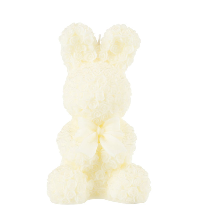 Bougie Lapin en cire blanc-Grande taille -25h