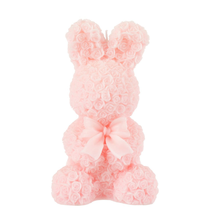 Bougie Lapin en cire rose – Grande taille – 25h