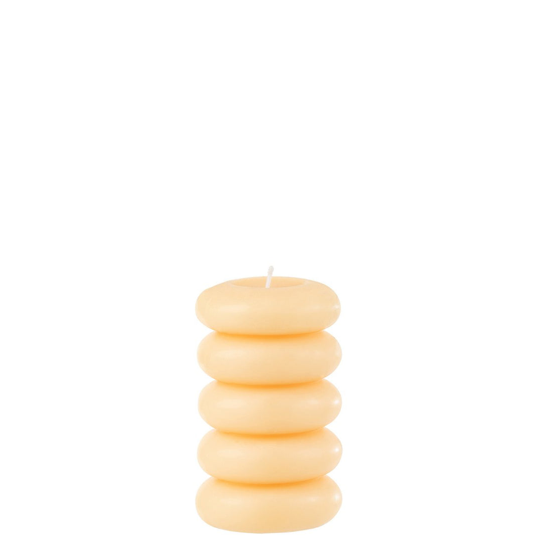 Bougie Macaron Jaune Clair Large - 10h 