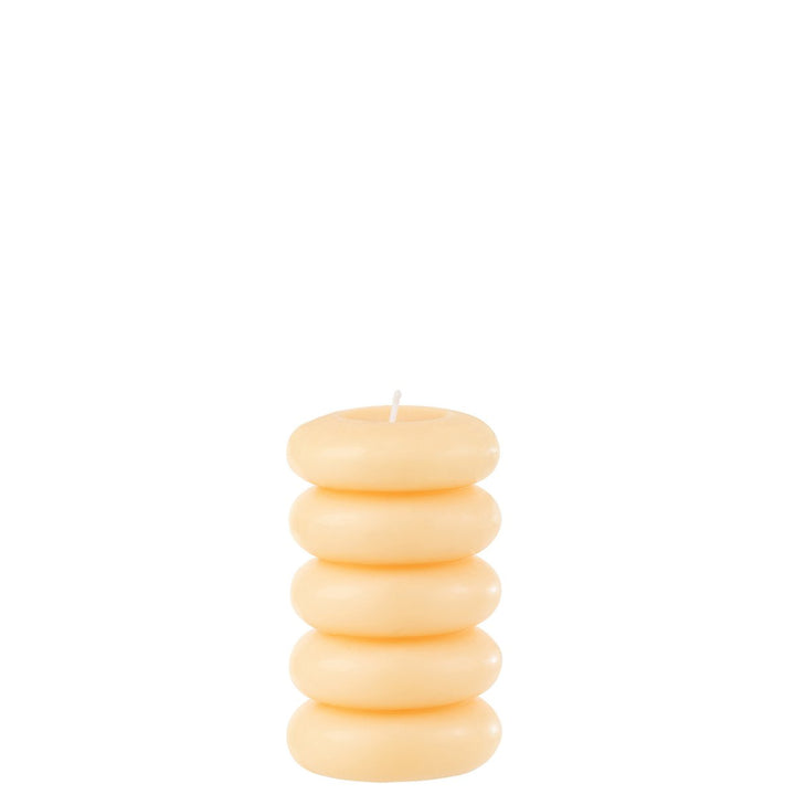 Bougie Macaron Jaune Clair Large - 10h 
