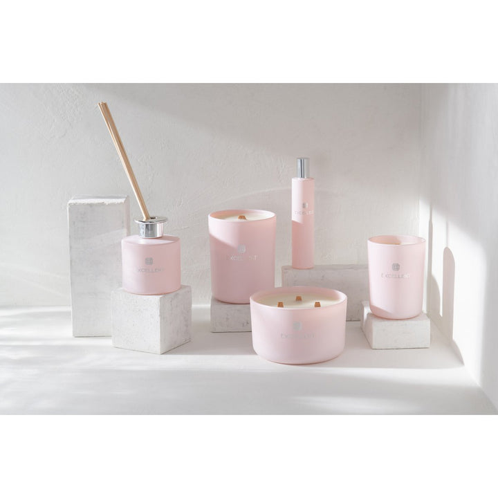 Bougie Parfumée  Verre Rose -Grande