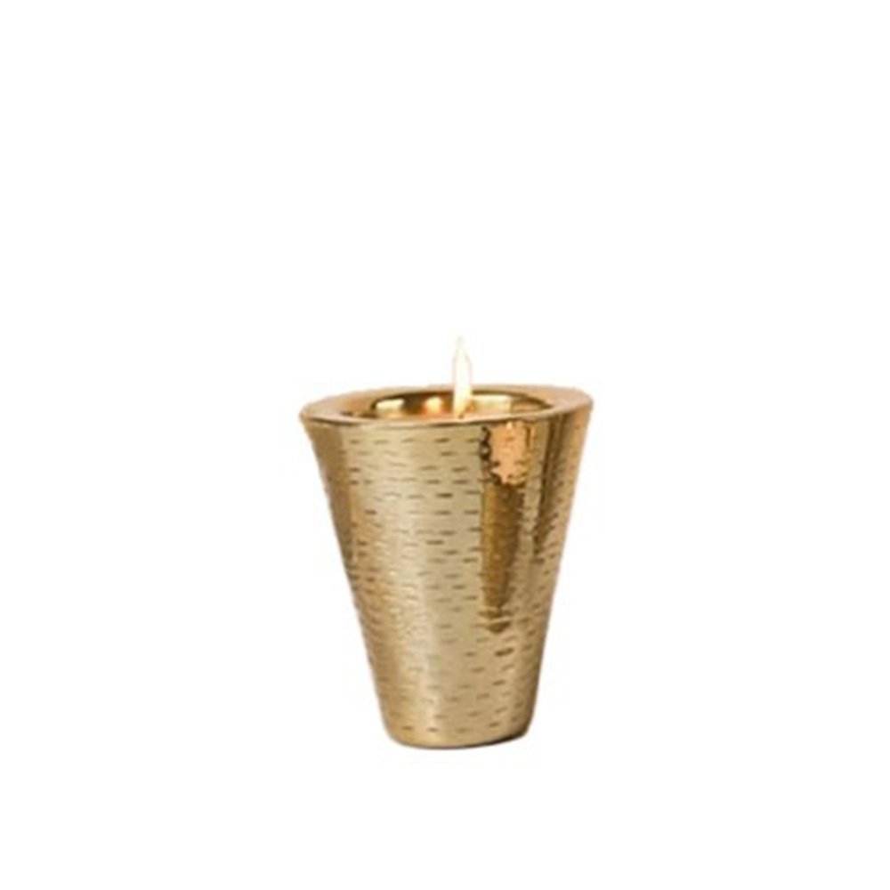 Bougie Parfumée dans bougeoir Martelé Doré H 12 cm