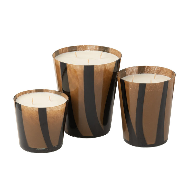 Bougie Parfumee CIRE  Noa Lignes Taupe Large-95heures