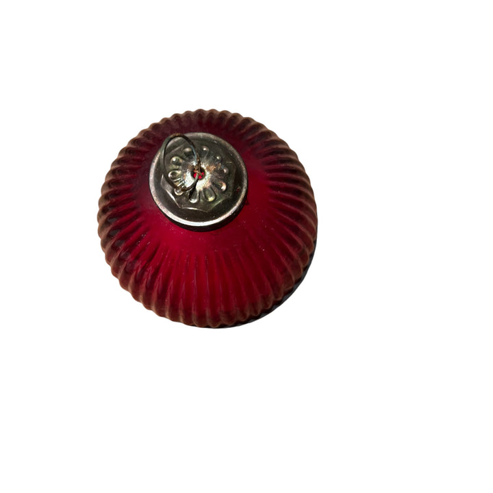 Bougie boule de Noël parfumée en verre  rouge antique look