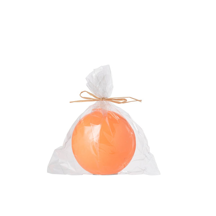 Bougie boule en cire fluo orange  petite
