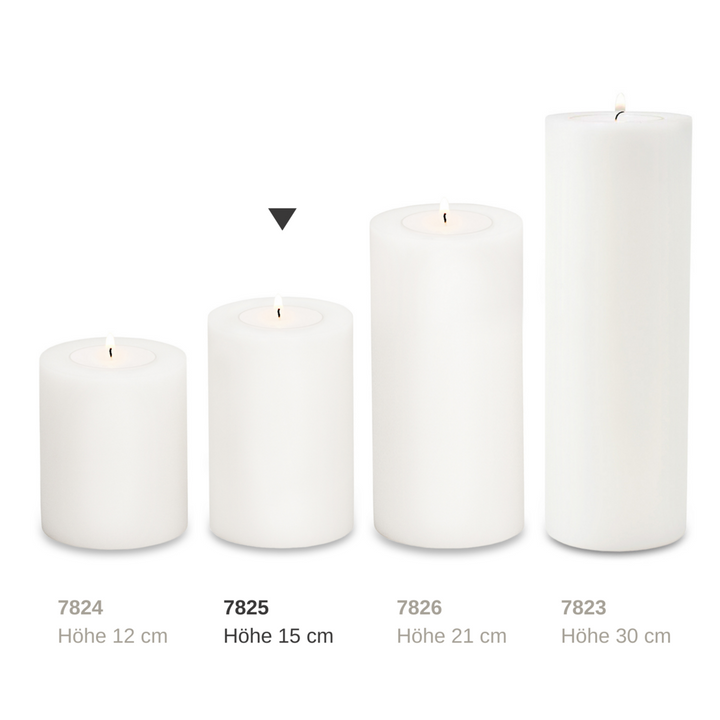 Bougie permanente Cornelius , blanche, photophores résistant à la chaleur jusqu’à 90 °C