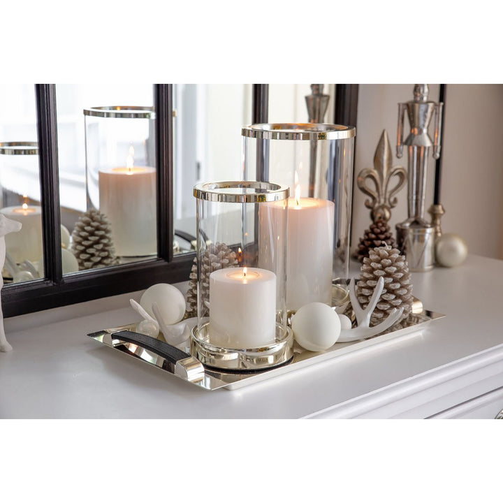 Bougie permanente Cornelius (hauteur 15 cm, Ø 10 cm), blanche, photophores résistant à la chaleur