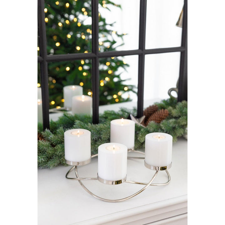 Bougie permanente Cornelius (hauteur 9 cm, Ø 8 cm), blanche, photophore résistan chaleur