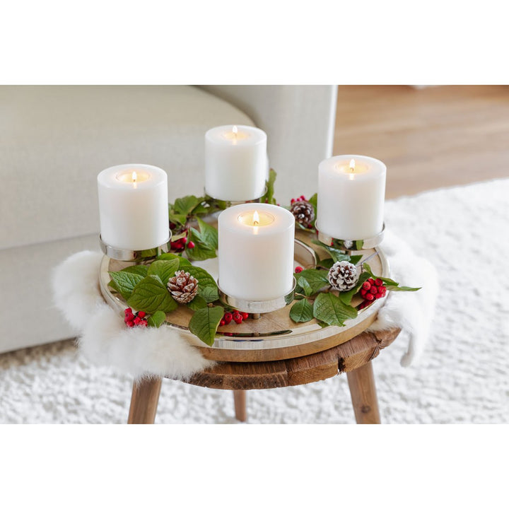 Bougie permanente Cornelius (hauteur 9 cm, Ø 8 cm), blanche, photophore résistant à la chaleur