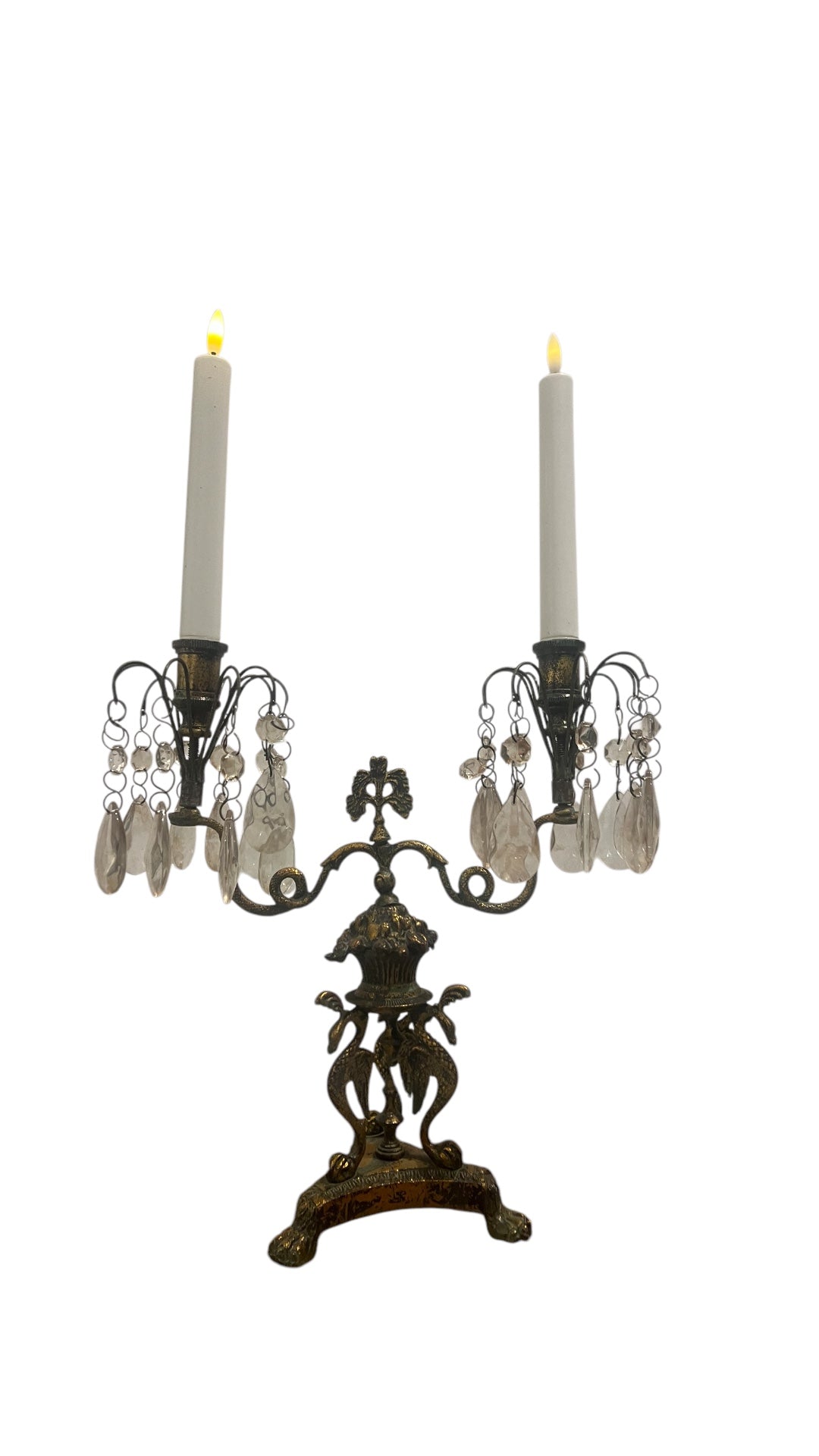 CHANDELIER 2 BRAS AVEC BOUGIES LED