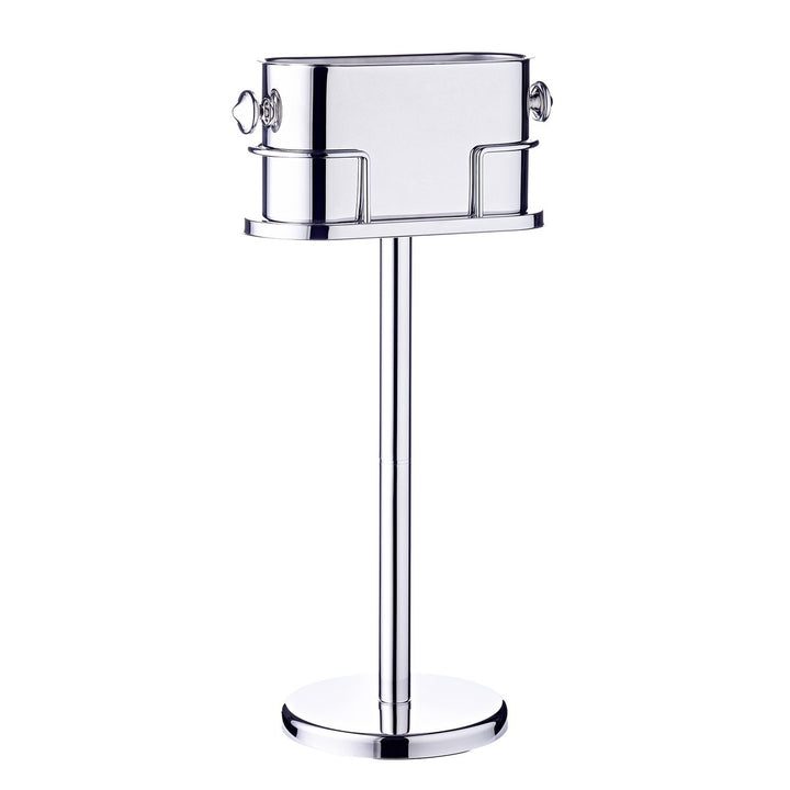 CHARIER DE VIN LEO (Hauteur 79 cm) sur le support, en acier inoxydable, émaillé poli