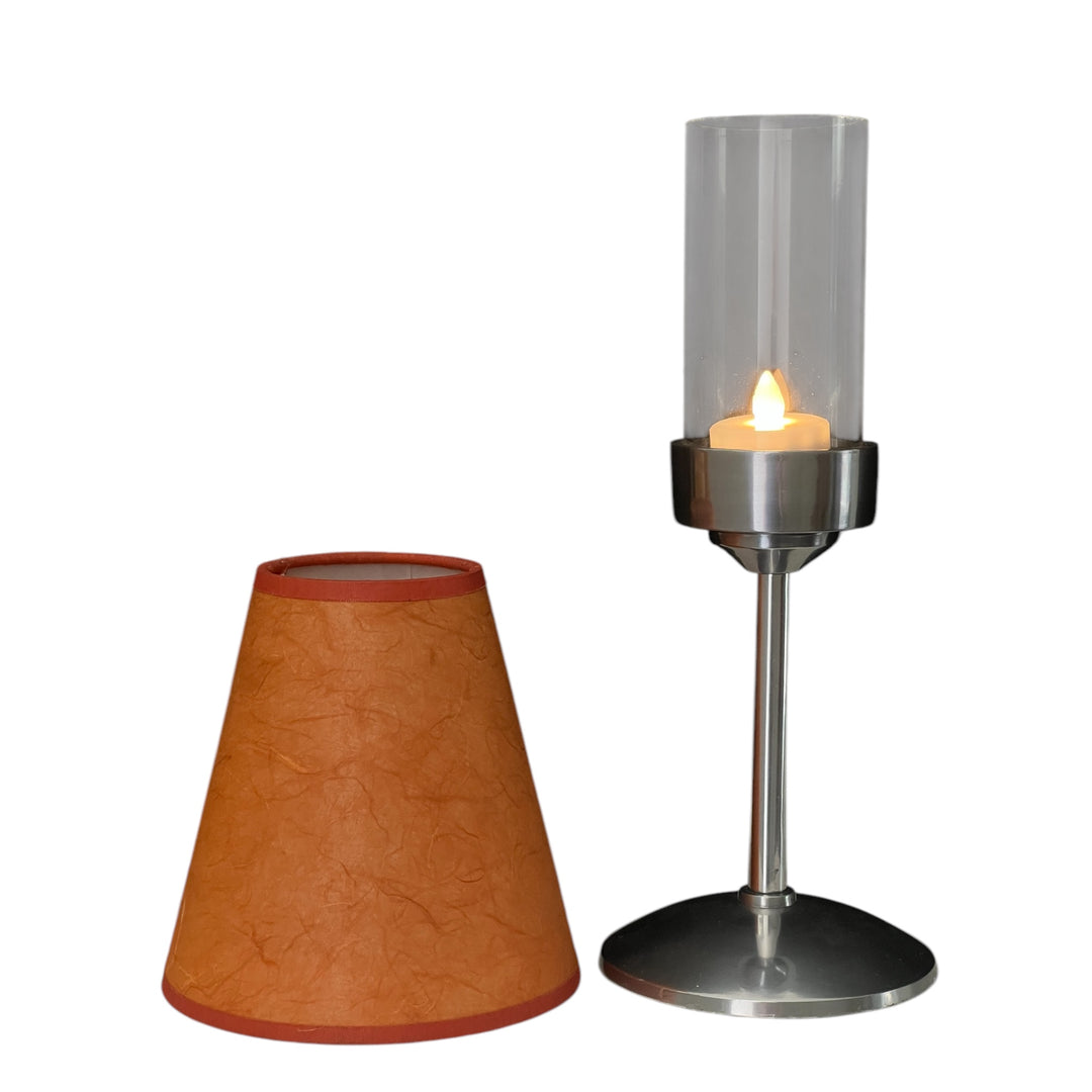 CORDLESS CANDLE LIGHT WITH TERRA COTTA LAMSPHADE HOSPITALITY INDUSTRY AND RESTAURANT