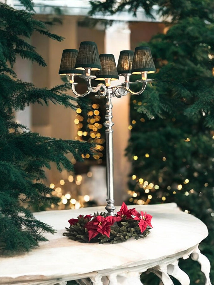 Chandelier  5 branches avec abat jour pour fêtes, Noel, marriage