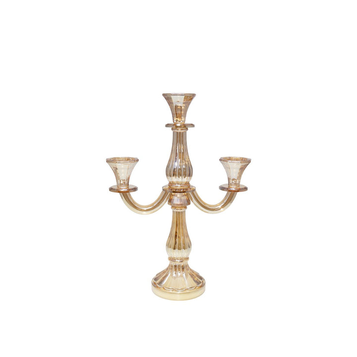 Chandeliier 3 bras en verre ambre