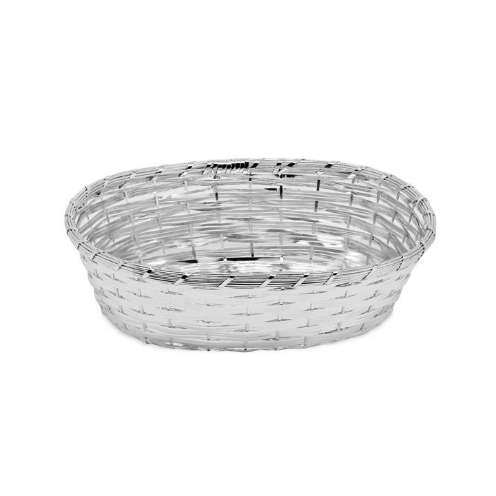 Corbeille à pain ovale argentée