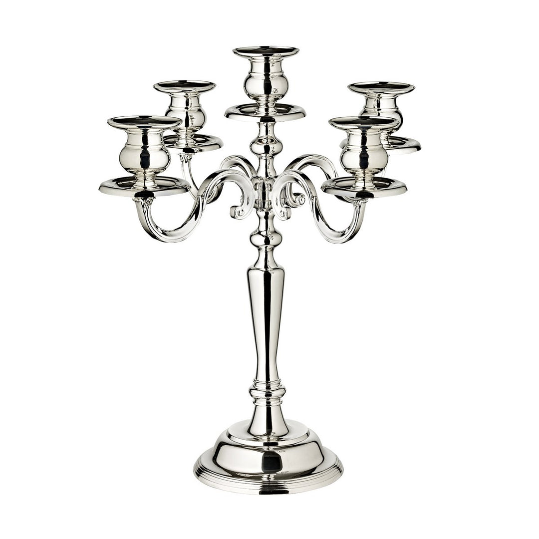 EDZARD CHANDELIER 5 BRAS PALQUE ARGENT