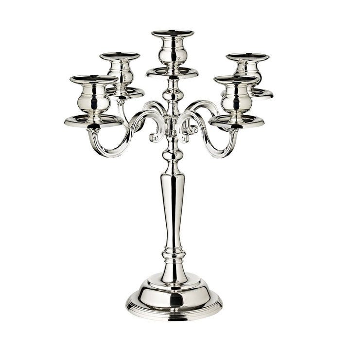 EDZARD CHANDELIER 5 BRAS PALQUE ARGENT